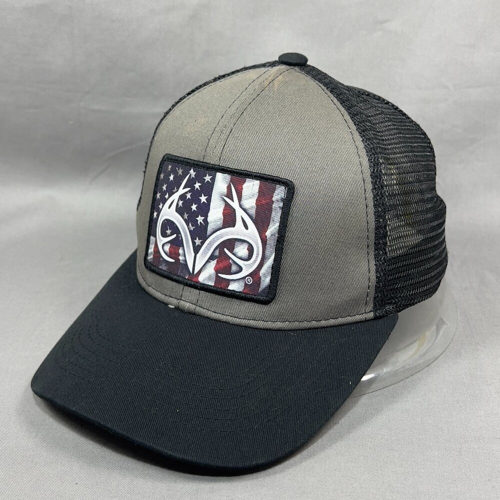 Realtree Snapback Hat Cap Trucker Hunting Fishing Outdoor American USA Flag Mens